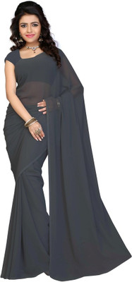 

Surupta Solid Fashion Georgette Saree(Grey)