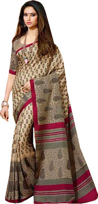 Ishin Printed Fashion Art Silk Saree(Multicolor)