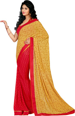 

Saara Printed Fashion Georgette Saree(Red, Yellow)