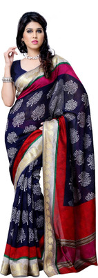 

JTInternational Printed Chanderi Handloom Art Silk Saree(Multicolor)