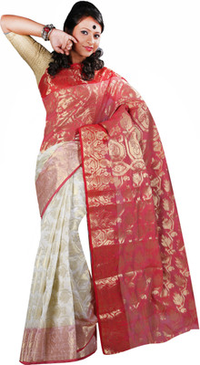 

Anushree Saree Printed Fashion Chanderi Saree(Multicolor), Red