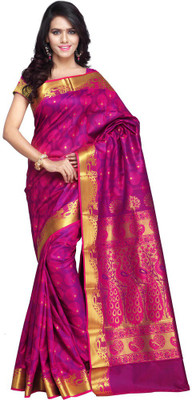 

Parisha Printed Daily Wear Art Silk Saree(Pink, Yellow), Pink & gold