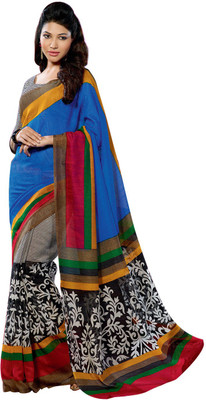 

Brijraj Striped, Floral Print Daily Wear Art Silk Saree(Multicolor)