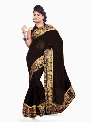 

Dancing Girl Embroidered Bollywood Georgette Saree(Black)