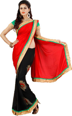 

Party Wear Dresses Printed Fashion Georgette Saree(Orange)