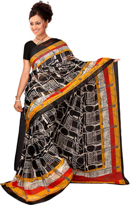 

Vardan Prints Printed Bollywood Chiffon Saree(Black, Yellow)