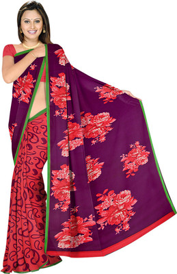 

Parisha Printed Daily Wear Georgette Saree(Purple, Red)