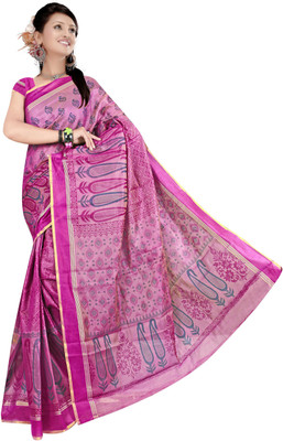 

Srujan Printed Fashion Cotton Saree(Pink)