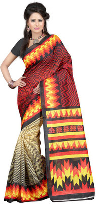 

Softdeal Printed Bhagalpuri Printed Silk Saree(Purple)