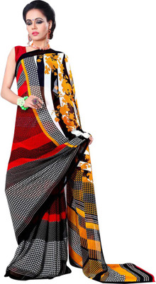 

MannMohh Printed Daily Wear Georgette Saree(Multicolor)