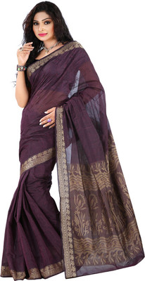 

Roopkala Silks Self Design Gadwal Handloom Cotton Saree(Maroon)