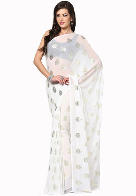 

Soundarya Printed Daily Wear Chiffon Saree(White)