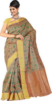 

Rani Saahiba Solid Banarasi Art Silk Saree(Green)