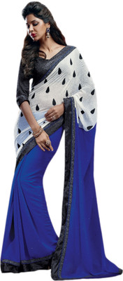 

Vishal Solid Fashion Georgette Saree(Blue)