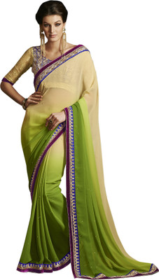 

Ewows Self Design Fashion Jacquard Saree(Multicolor), Chiku;green
