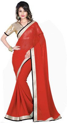 

Desi Butik Printed Fashion Chiffon Saree(Red)