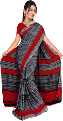 

Jiya Self Design, Printed Daily Wear Silk, Crepe Saree(Grey, Red)