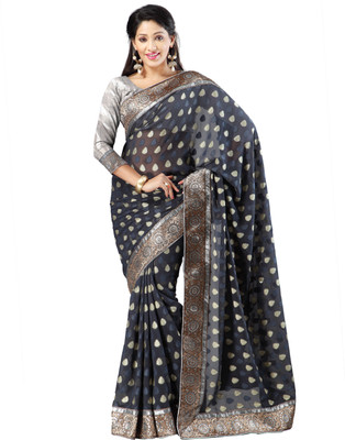 

Ishin Solid Fashion Georgette Saree(Grey)
