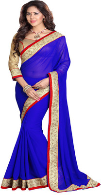 

Mirchi Fashion Self Design Fashion Georgette Saree(Blue)
