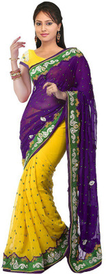 

Ajamukhi Embellished Bollywood Silk Saree(Yellow)