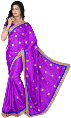 

Vishakha Fashion Embroidered Fashion Jacquard Saree(Purple), Wine purple