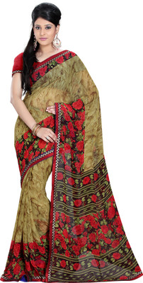 

Jiya Self Design, Printed Fashion Chiffon Saree(Beige, Red, Multicolor), Beige;multicolor;red