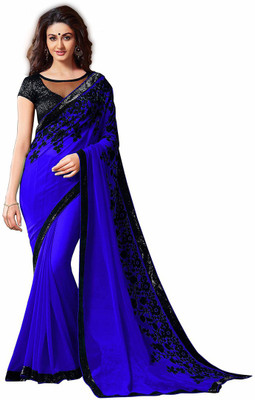 

Araja Embroidered Fashion Chiffon Saree(Blue)