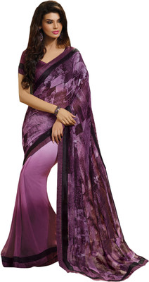 

Manthan Printed Daily Wear Chiffon Saree(Pack of 2, Purple)