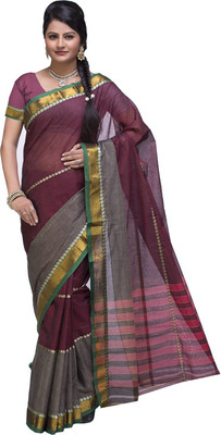 

Ishin Printed Fashion Cotton Saree(Brown), Brown;gray