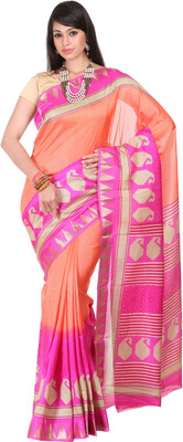 

Kanheyas Printed Fashion Handloom Art Silk Saree(Multicolor), Purple multicolor