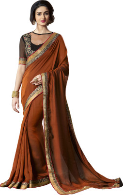 

Khushali Self Design, Embellished Fashion Satin, Georgette Saree(Orange)