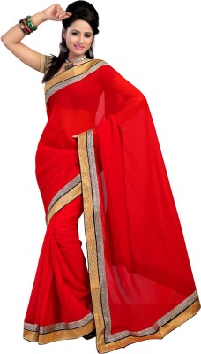 

Aksh Fashion Self Design Bollywood Georgette Saree(Red)