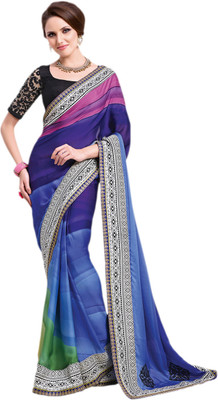 

Vishal Solid Fashion Satin Saree(Blue)