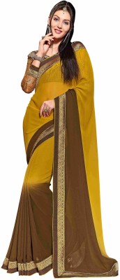 

Jiya Self Design, Embroidered Fashion Georgette Saree(Yellow, Brown), Brown;yellow