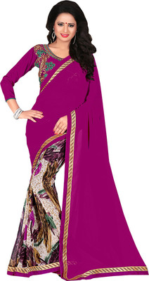 

Lovelylook Printed Daily Wear Georgette Saree(Purple, Multicolor), Meganta & multicolor