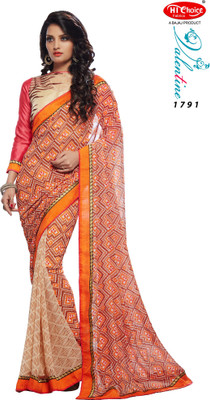 

Hi-Choice Printed Fashion Georgette Saree(Orange)