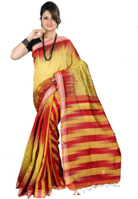

Hawai Printed Fashion Handloom Cotton Saree(Gold)