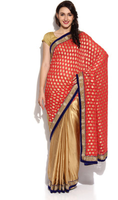 

Soch Self Design Fashion Georgette Saree(Beige, Orange)