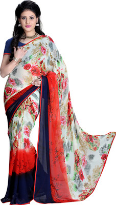 

Jiya Self Design, Printed Fashion Georgette Saree(Multicolor)