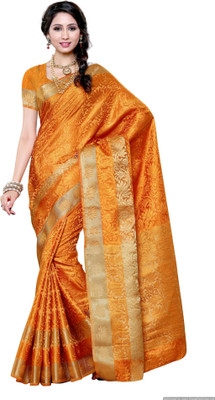 Mimosa Self Design Kanjivaram Art Silk Saree(Mustard) available at flipkart for Rs.999