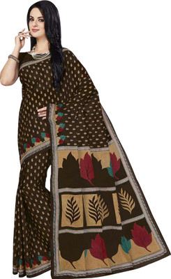 

Party Wear Dresses Printed Fashion Cotton Saree(Black)