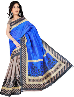 

Khushali Self Design Fashion Silk Saree(Blue, Beige, Brown), Beige;blue;brown