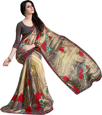 

Manthan Printed Daily Wear Georgette Saree(Yellow, Grey), Light yellow & grey