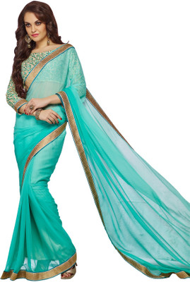 

Hi-Choice Embroidered Fashion Georgette Saree(Blue)