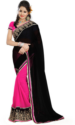 

New Trend Embroidered Fashion Georgette Saree(Multicolor)