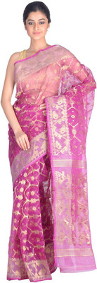 

RLBFashion Self Design Jamdani Handloom Cotton, Art Silk Saree(Purple)
