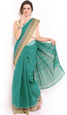 

Javuli Woven Chettinadu Handloom Cotton Saree(Green)
