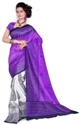 

Cenizas Printed Fashion Cotton Saree(Multicolor), Purple