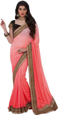 

Kintu Designs Pvt. Ltd. Solid Fashion Silk Saree(Pink), Cream