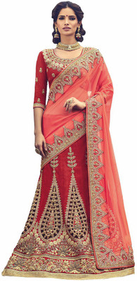 

Vishal Embroidered Bollywood Net Saree(Red